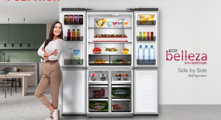 POLYTRON kulkas Side-by-Side (SBS) 4 Pintu Belleza kini hadir kembali
